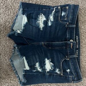 American Eagle The Dream Short Denim in Dark Indigo and Light Blue